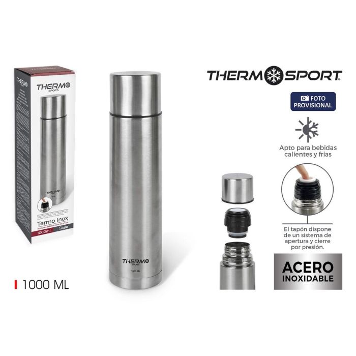 Termo de Viaje ThermoSport Acero Inoxidable 1 L (6 Unidades) 1