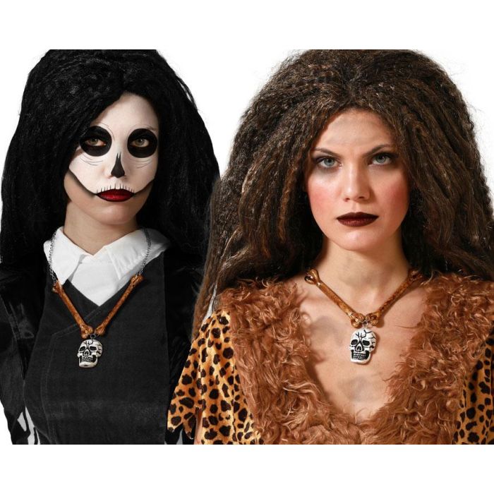 Collar con Huesos Decorativos y Calavera Central de Estilo Primitivo Rústico para Disfraces: Tribal, Cavernícola, Halloween y Carnaval 0 Collar con Huesos Decorativos y Calavera Central de Estilo Primitivo Rústico para Disfraces: Tribal, Cavernícola, Halloween y Carnaval 0