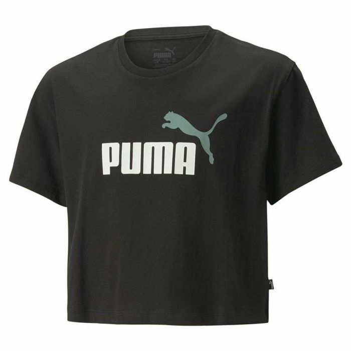 Camiseta de Manga Corta Infantil Puma Logo Cropped Negro 0 Camiseta de Manga Corta Infantil Puma Logo Cropped Negro 0