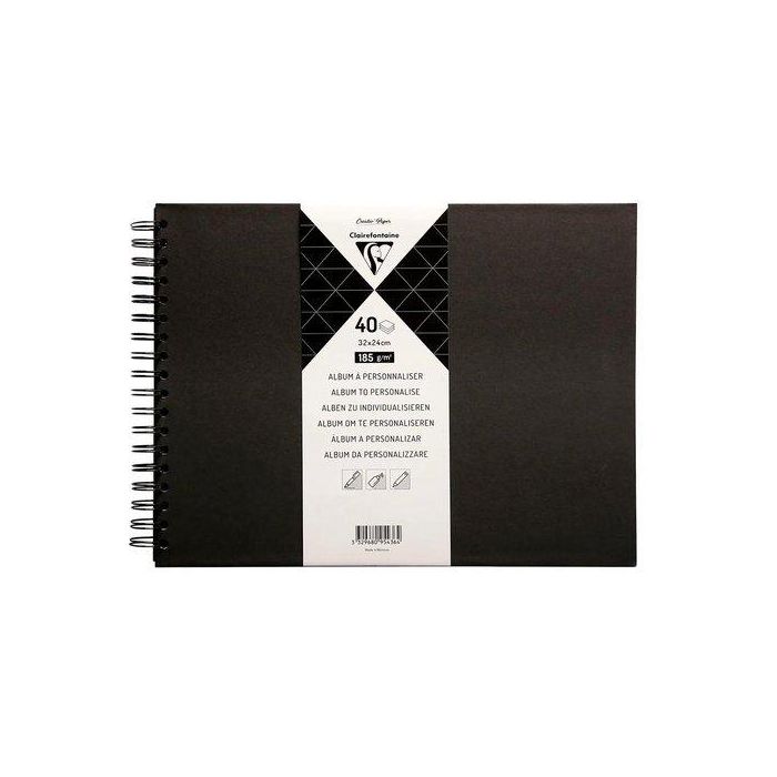 Album De Fotos Clairefontaine Diy Negro Tapa Dura 32X24 Cm 40H 185G