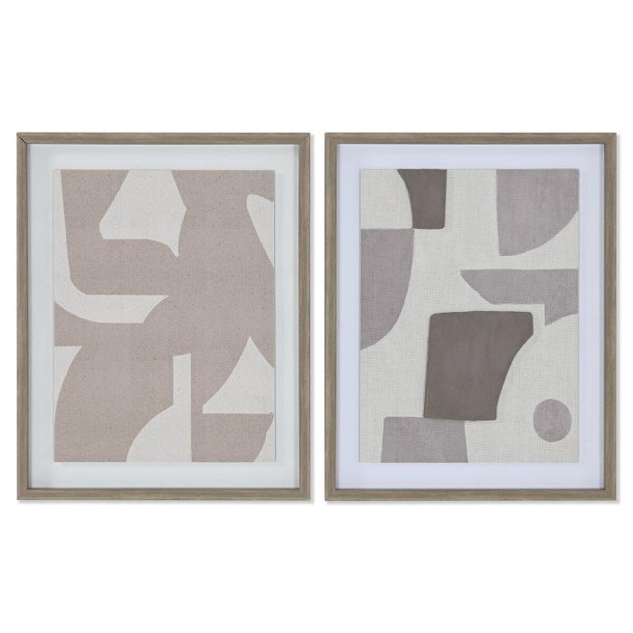 Cuadro Moderno DKD Home Decor Beige Gris 3 x 50 x 40 cm (2 Unidades)