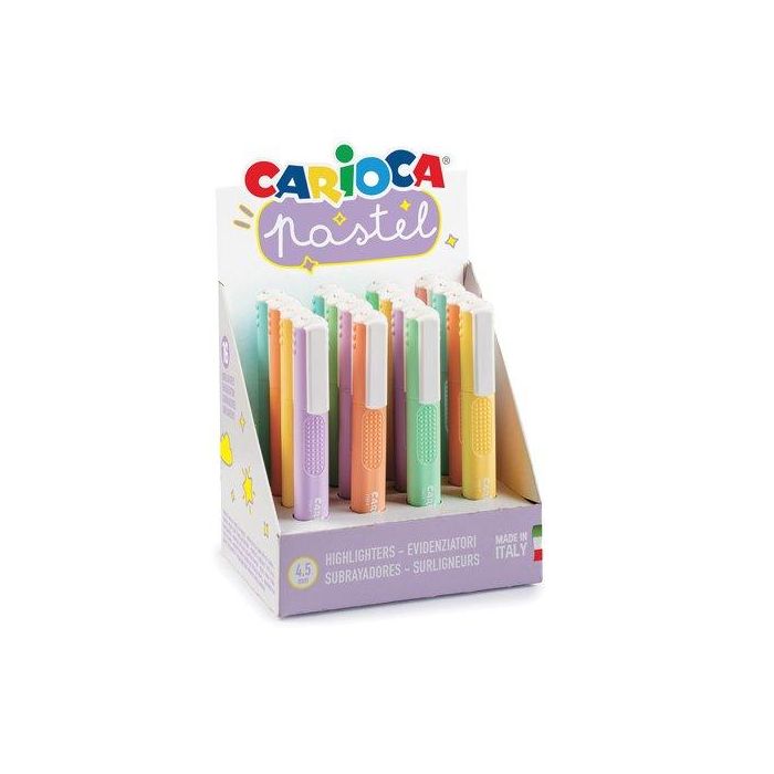 Marcador Carioca Lavable Pastel Surtido Expositor De 16