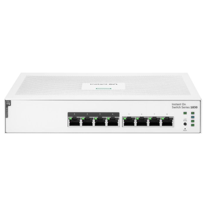 HP Enterprise Switch Aruba Instant On 1830 8G PoE+ (65W) Gestionado L2 Gigabit Ethernet Montaje en Rack 1U HP Enterprise Switch Aruba Instant On 1830 8G PoE+ (65W) Gestionado L2 Gigabit Ethernet Montaje en Rack 1U