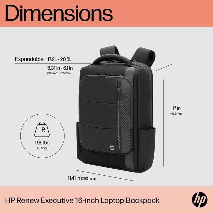 HP Renew Executive Mochila para Portátil 16 Pulgadas, Funcional y Versátil, Fabricada con Plásticos Reciclados 1 HP Renew Executive Mochila para Portátil 16 Pulgadas, Funcional y Versátil, Fabricada con Plásticos Reciclados 1