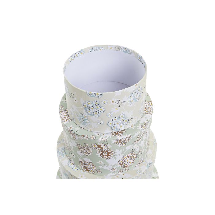 DKD Home Decor Set de 10 Cajas Decorativas Redondas Shabby de Cartón con Flores Verde Beige 37.5 x 18 x 37.5 cm 2 DKD Home Decor Set de 10 Cajas Decorativas Redondas Shabby de Cartón con Flores Verde Beige 37.5 x 18 x 37.5 cm 2