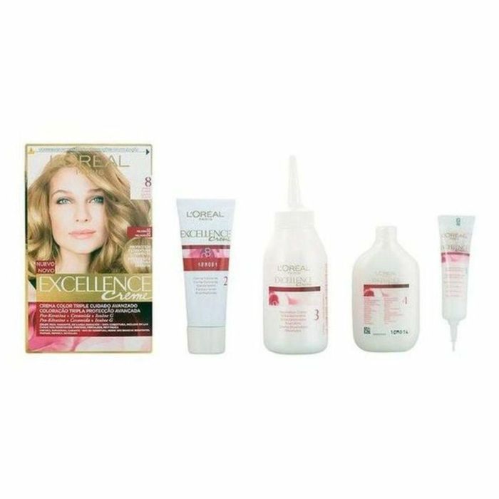 Tinte Permanente Excellence L'Oreal Make Up Excellence Nº 9.0-rubio muy claro Nº 8.0-rubio claro 192 ml Tinte Permanente Excellence L'Oreal Make Up Excellence Nº 9.0-rubio muy claro Nº 8.0-rubio claro 192 ml