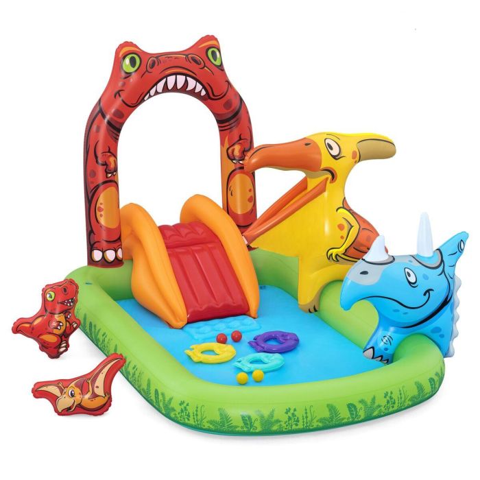 Bestway Piscina Hinchable Parque de Juegos Dinosaurios 241x140x137 cm +3-6 Años Jardin 53160