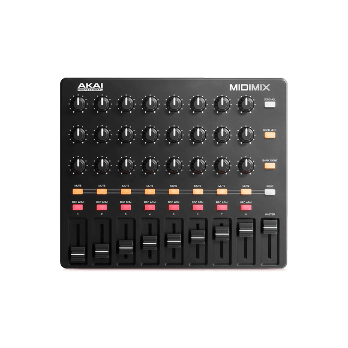 AKAIPRO Midi Mix, Controlador DAW USB con 8 faders, 24 knobs y Ableton Live Lite incluido, ideal para grabacion y mezcla