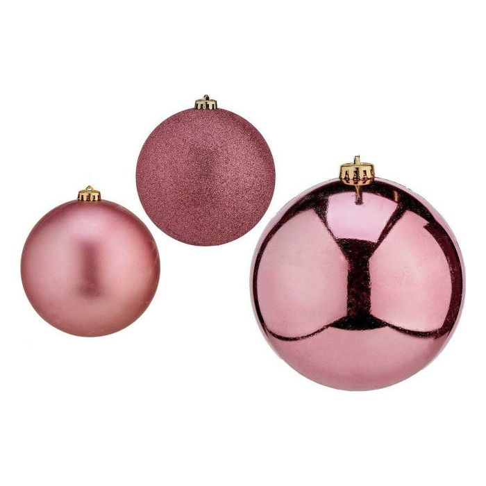 Bolas de Navidad Ø 10 cm 6 Unidades Rosa PVC