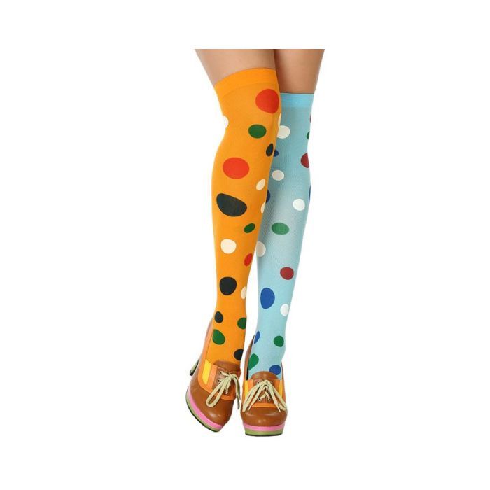 Medias Payaso Naranja Azul Lunares Multicolor Mujer Adulto