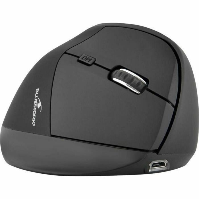 Bluestork Ratón Ergonómico Inalámbrico Óptico 1200 ppp Ajustable USB Recargable con 6 Botones para PC y Mac - Ideal para Túnnel Carpiano