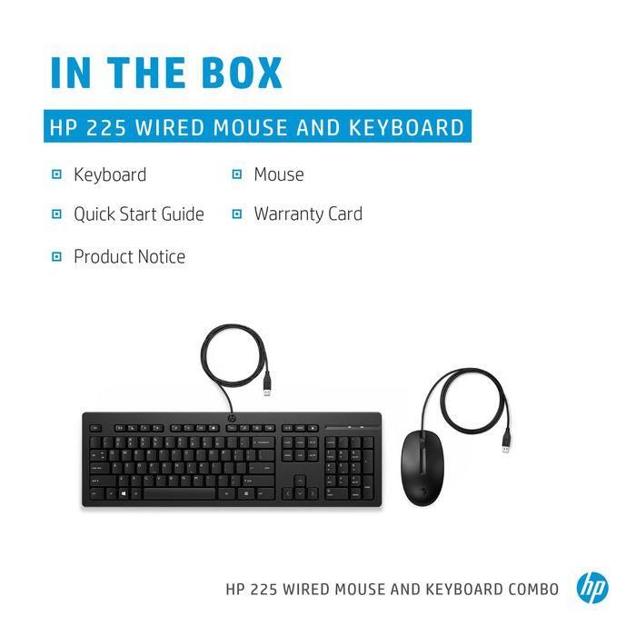HP 225 Wired Mouse And Keyboard Combo -INT 3 HP 225 Wired Mouse And Keyboard Combo -INT 3