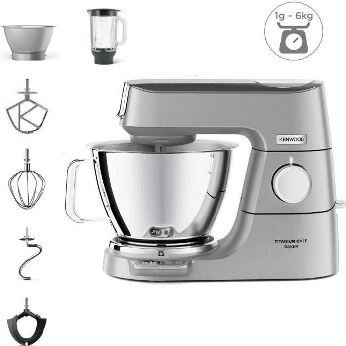 Kenwood KVC85.124SI - Robot pastelero multifunción Chef Baker - 2 cuencos 5L y 3.5L - 1200W - Báscula integrada 6kg - Plata Kenwood KVC85.124SI - Robot pastelero multifunción Chef Baker - 2 cuencos 5L y 3.5L - 1200W - Báscula integrada 6kg - Plata