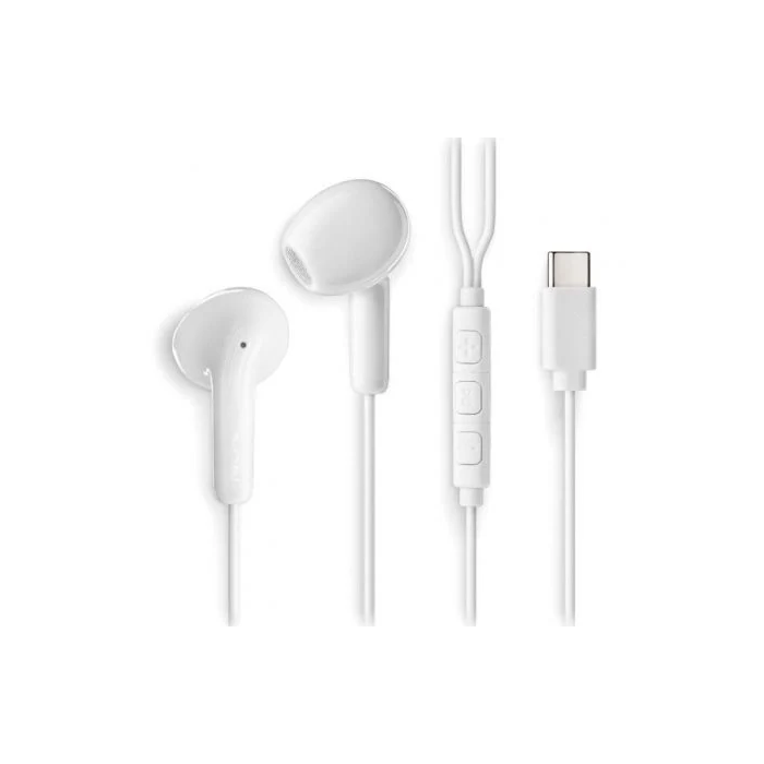 NGS CROSSGLIDEWHITE Auriculares Intrauditivos USB Tipo-C Blancos con Micrófono