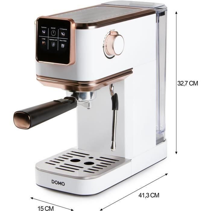 Domo DO746K Cafetera Espresso 3 en 1, 1350W y 20 Bares, Blanco y Rosa 3 Domo DO746K Cafetera Espresso 3 en 1, 1350W y 20 Bares, Blanco y Rosa 3