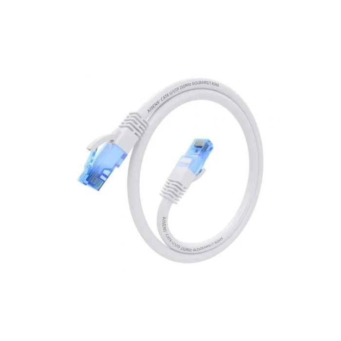 AISENS - CABLE DE RED LATIGUILLO RJ45 CAT.6 UTP AWG26 CCA, BLANCO, 1.5M 1