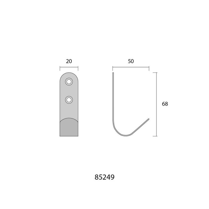 Percha simple acabado inox. mate 1