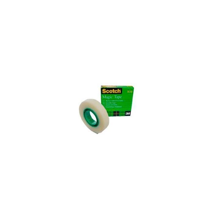 Scotch Cinta Adhesiva Invisible Magic Rollo 12 mm X 33M Caja Individual