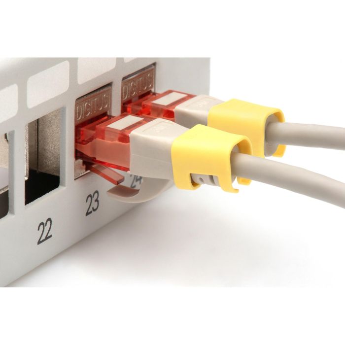 DIGITUS Farbclips für Patchkabel RJ45 100 Stück gelb 2 DIGITUS Farbclips für Patchkabel RJ45 100 Stück gelb 2