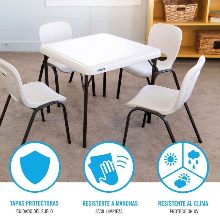 Mesa Infantil Lifetime Blanco Plegable 61 x 53,5 x 61 cm Acero Plástico 4