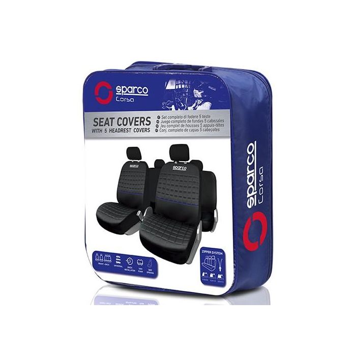 Fundas para Asientos de Coche Sparco Lazio Universal (11 pcs) 1 Fundas para Asientos de Coche Sparco Lazio Universal (11 pcs) 1