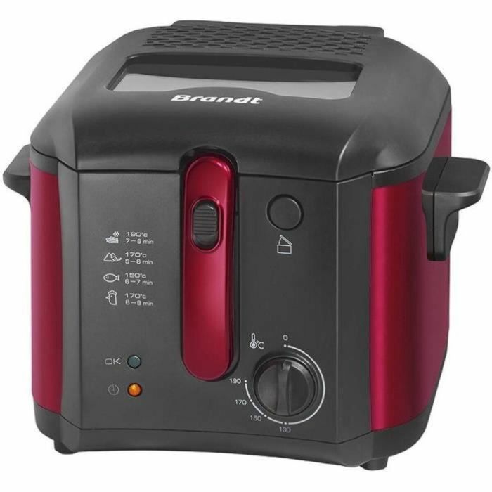 Brandt FRI25R Freidora eléctrica Depósito fijo, 2,5 L aceite, para 1kg patatas fritas, Ventana de control, Rojo/Negro 3 Brandt FRI25R Freidora eléctrica Depósito fijo, 2,5 L aceite, para 1kg patatas fritas, Ventana de control, Rojo/Negro 3