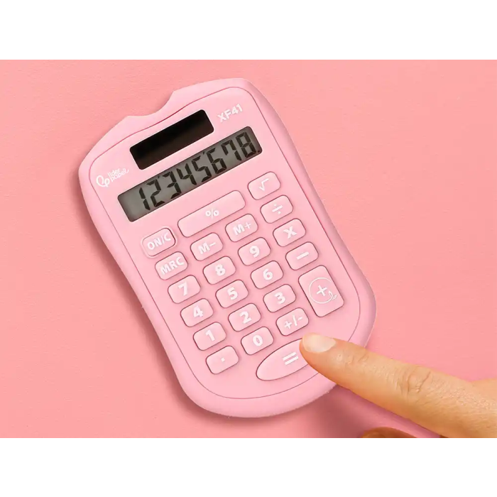 Liderpapel xf41 Calculadora de Bolsillo 8 Dígitos Solar y Pilas Color Rosa 6