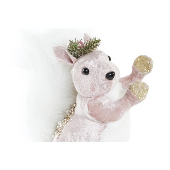 DKD Home Decor Figura Navidad Alpina Rosa Poliester 16 x 21 x 13 cm (3 Unidades) 2