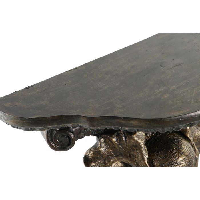 DKD Home Decor Repisa Colonial 16.5 x 36 x 36.5 cm Resina Dorado Negro Elefante 2