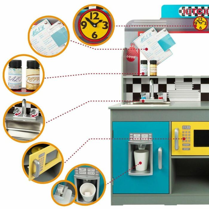 Cocina de Juguete Play & Learn Retro 90 x 104 x 58 cm 3 Cocina de Juguete Play & Learn Retro 90 x 104 x 58 cm 3