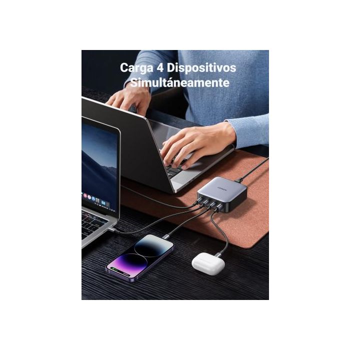 UGREEN Cargador Nexode 90928, Carga Rápida 100W, 3 USB C + 1 USB A, Compatible Universal, Gris 3 UGREEN Cargador Nexode 90928, Carga Rápida 100W, 3 USB C + 1 USB A, Compatible Universal, Gris 3