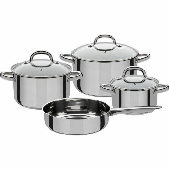 GSW Montreal Batería de Cocina 7 Piezas Acero Inoxidable 18/10 para Inducción: Ollas 16, 20, 24 cm y Sartén 24 cm