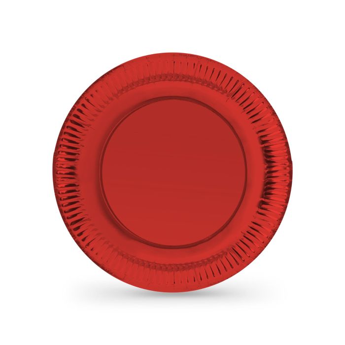 Set de 10 platos de cartón rojo 23 cm Algon (18 Cajas) 1 Set de 10 platos de cartón rojo 23 cm Algon (18 Cajas) 1