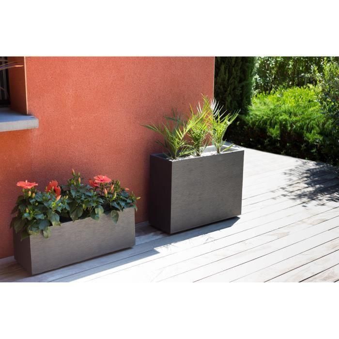 EDA PLASTIQUE Caja de flores Muret Loft Graphit - 46 L - 78.5 x 29.5 x 60 cm - Gris antracita 4 EDA PLASTIQUE Caja de flores Muret Loft Graphit - 46 L - 78.5 x 29.5 x 60 cm - Gris antracita 4