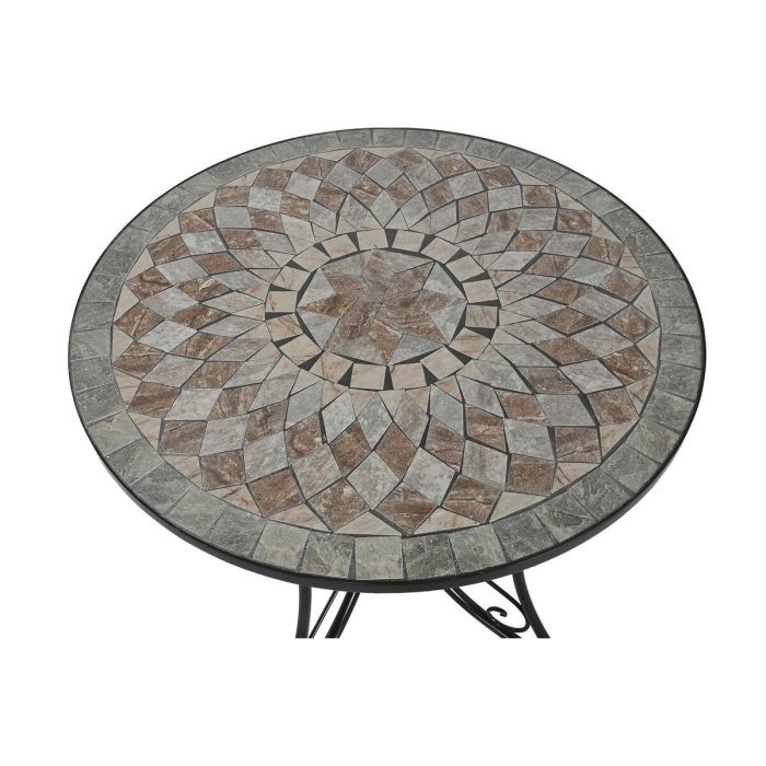 Mesa Redonda Comedor Terraza Y Jardin DKD Home Decor Negro Multicolor 80 x 76 x 80 cm 4 Mesa Redonda Comedor Terraza Y Jardin DKD Home Decor Negro Multicolor 80 x 76 x 80 cm 4