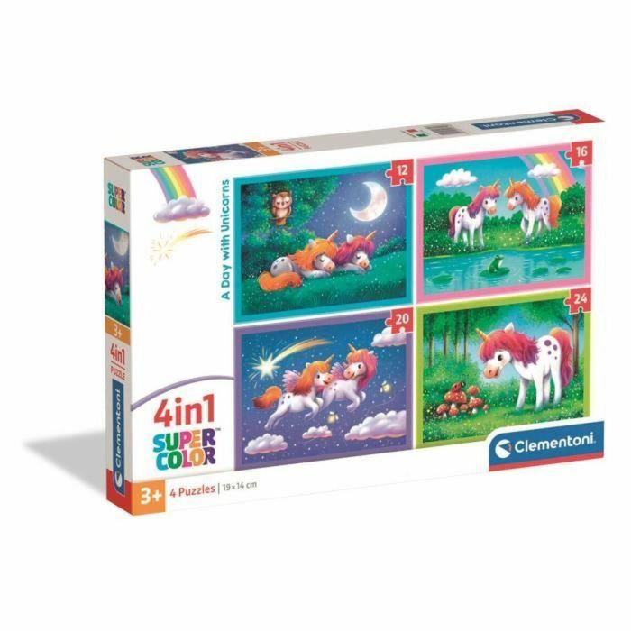 Clementoni CLE8005125217403 Puzzle 4 en 1 Un día con unicornios Clementoni CLE8005125217403 Puzzle 4 en 1 Un día con unicornios