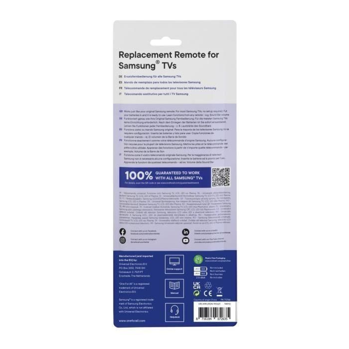 ONE FOR ALL URC4910 - Mando a distancia de repuesto para TV Samsung 3 ONE FOR ALL URC4910 - Mando a distancia de repuesto para TV Samsung 3