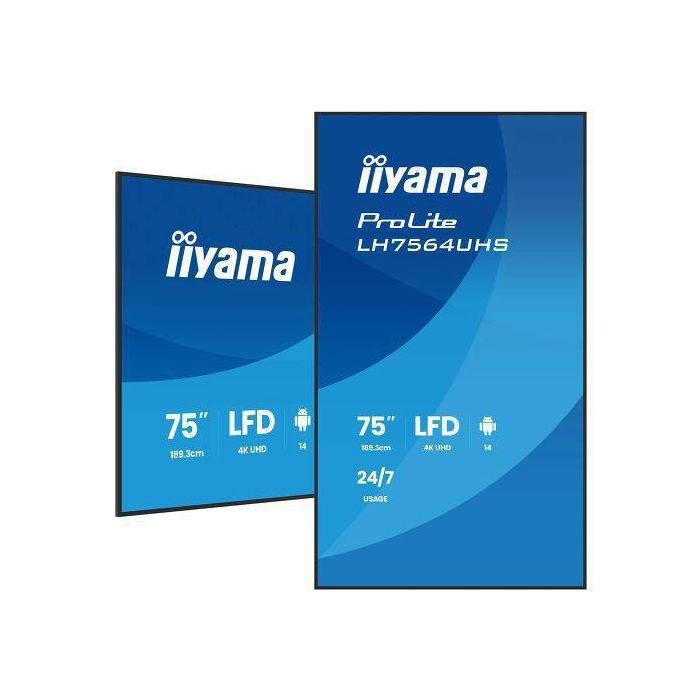 Iiyama ProLite LH7564UHS-B1AG Pantalla señalización digital 75" 4K UHD Android 24/7 Negro 0 Iiyama ProLite LH7564UHS-B1AG Pantalla señalización digital 75" 4K UHD Android 24/7 Negro 0