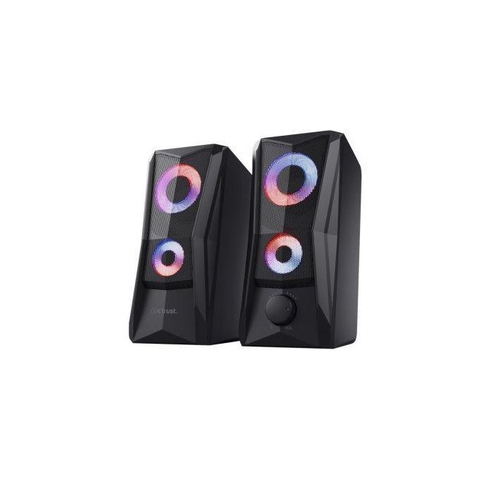 Trust Gaming Altavoces 2.0 GXT 606 JAVV 12W Negros con LED RGB, Referencia 25108