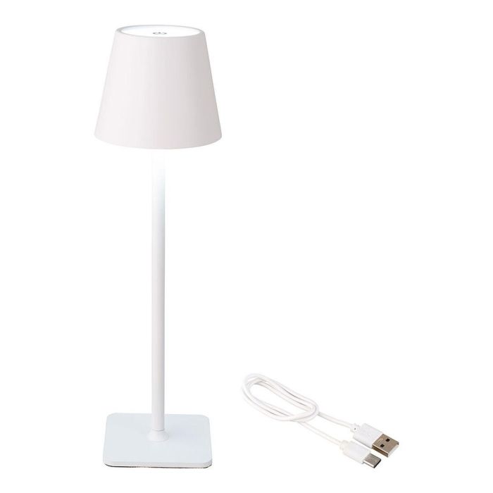 Lampara LED de Mesa Lumineo 894378 Blanco Metal 37 cm Recargable