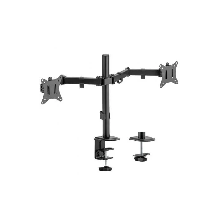 AISENS - SOPORTE DE MESA ECO GIRATORIO E INCLINABLE PARA 9KG (3 PIVOTES, 2 BRAZOS) DE 17-32, NEGRO