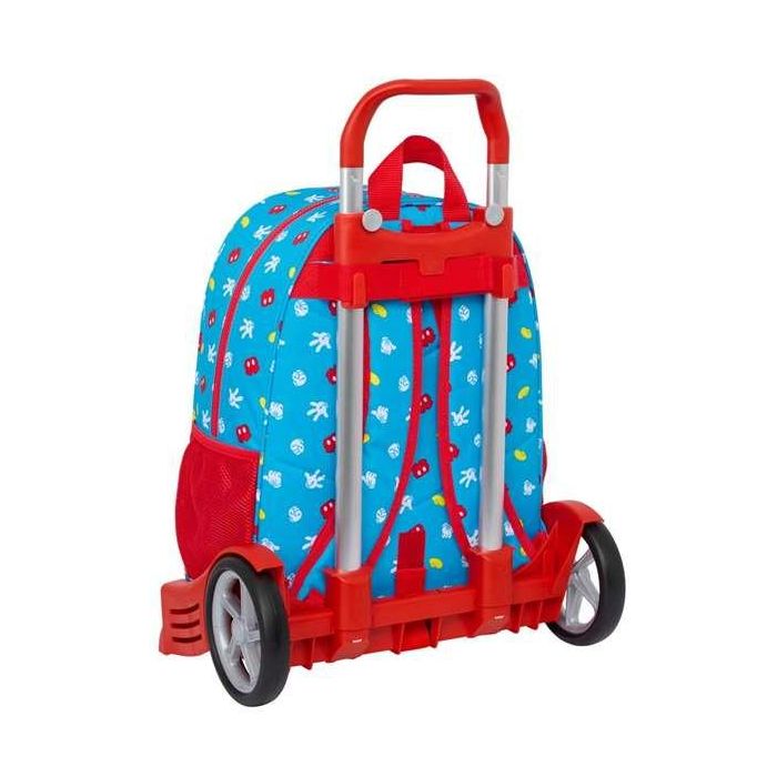 Mochila Escolar con Ruedas Mickey Mouse Clubhouse Fantastic Azul Rojo 33 x 42 x 14 cm