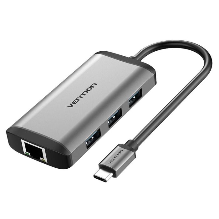 Vention CNCHB Docking Station Hub USB-C 6 en 1 con HDMI 4K@30Hz, 3x USB 3.0 5Gbps, RJ45 Gigabit Ethernet y Carga PD 87W - Gris Vention CNCHB Docking Station Hub USB-C 6 en 1 con HDMI 4K@30Hz, 3x USB 3.0 5Gbps, RJ45 Gigabit Ethernet y Carga PD 87W - Gris