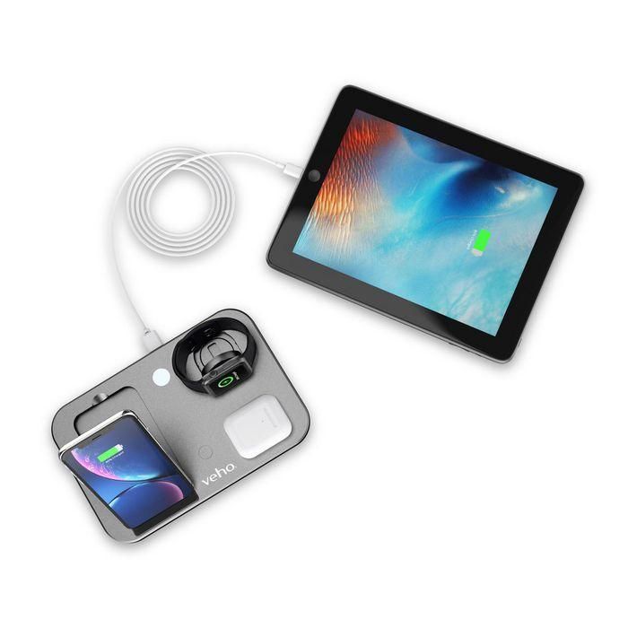 Veho The DS-7 Qi Wireless universal multi-charging station has a compact foldable design. 8 Veho The DS-7 Qi Wireless universal multi-charging station has a compact foldable design. 8