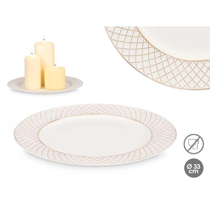 Portavelas Rombos Blanco Envejecido 33 cm Giftdecor - Plastico PP, Color Oro (24 Unidades) Portavelas Rombos Blanco Envejecido 33 cm Giftdecor - Plastico PP, Color Oro (24 Unidades)