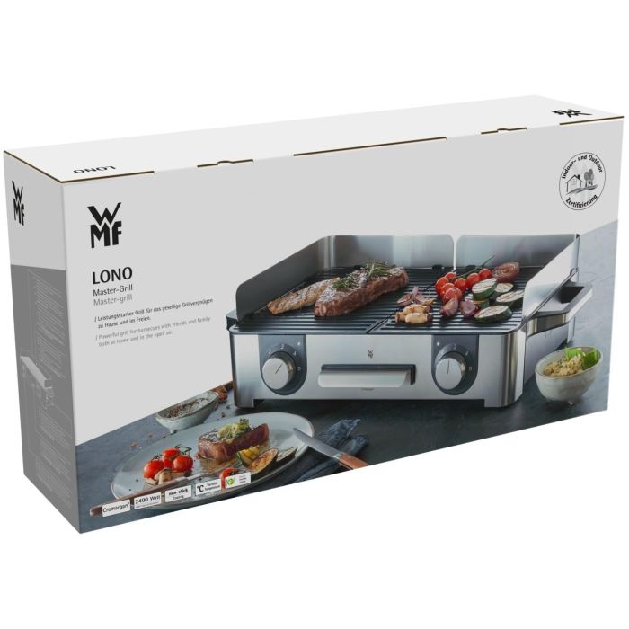 WMF 0415280011 Tischgrill Lono Master Parrilla de Mesa 280 x 500 mm Acero Inoxidable Antiadherente Fácil de Limpiar 8