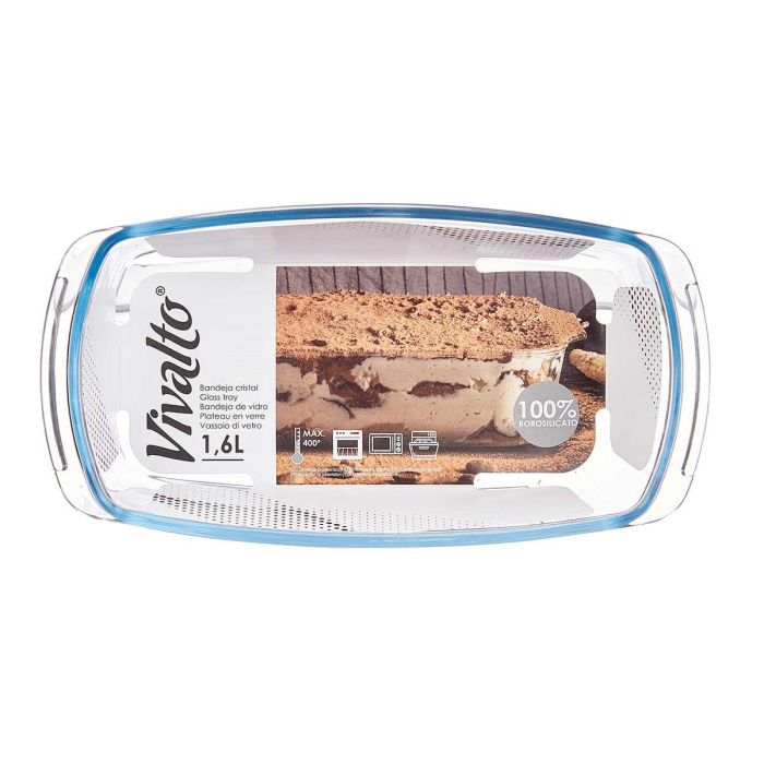 Bandeja Borosilicato Rectangular Asas 1600Ml Vivalto 27X7CM (12 Unidades) 2 Bandeja Borosilicato Rectangular Asas 1600Ml Vivalto 27X7CM (12 Unidades) 2