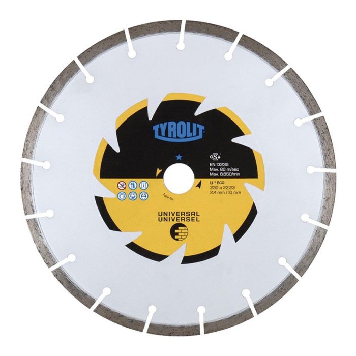 Tyrolit Disco diamantado C3 Ø230x2,4x22,23 DCUB2 - Sierra de diamante para material general de obra 0 Tyrolit Disco diamantado C3 Ø230x2,4x22,23 DCUB2 - Sierra de diamante para material general de obra 0