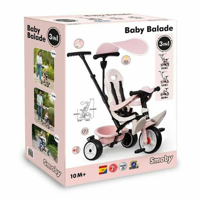 Smoby SMO7600741404 Triciclo de Paseo para Bebés Rosa 11 Smoby SMO7600741404 Triciclo de Paseo para Bebés Rosa 11