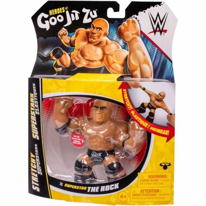 Heroes Of Goo Jit Zu HER0630996428962 Figura Estirable WWE The Rock 11 cm con Textura Elástica y 3 Veces Más Estirable 3